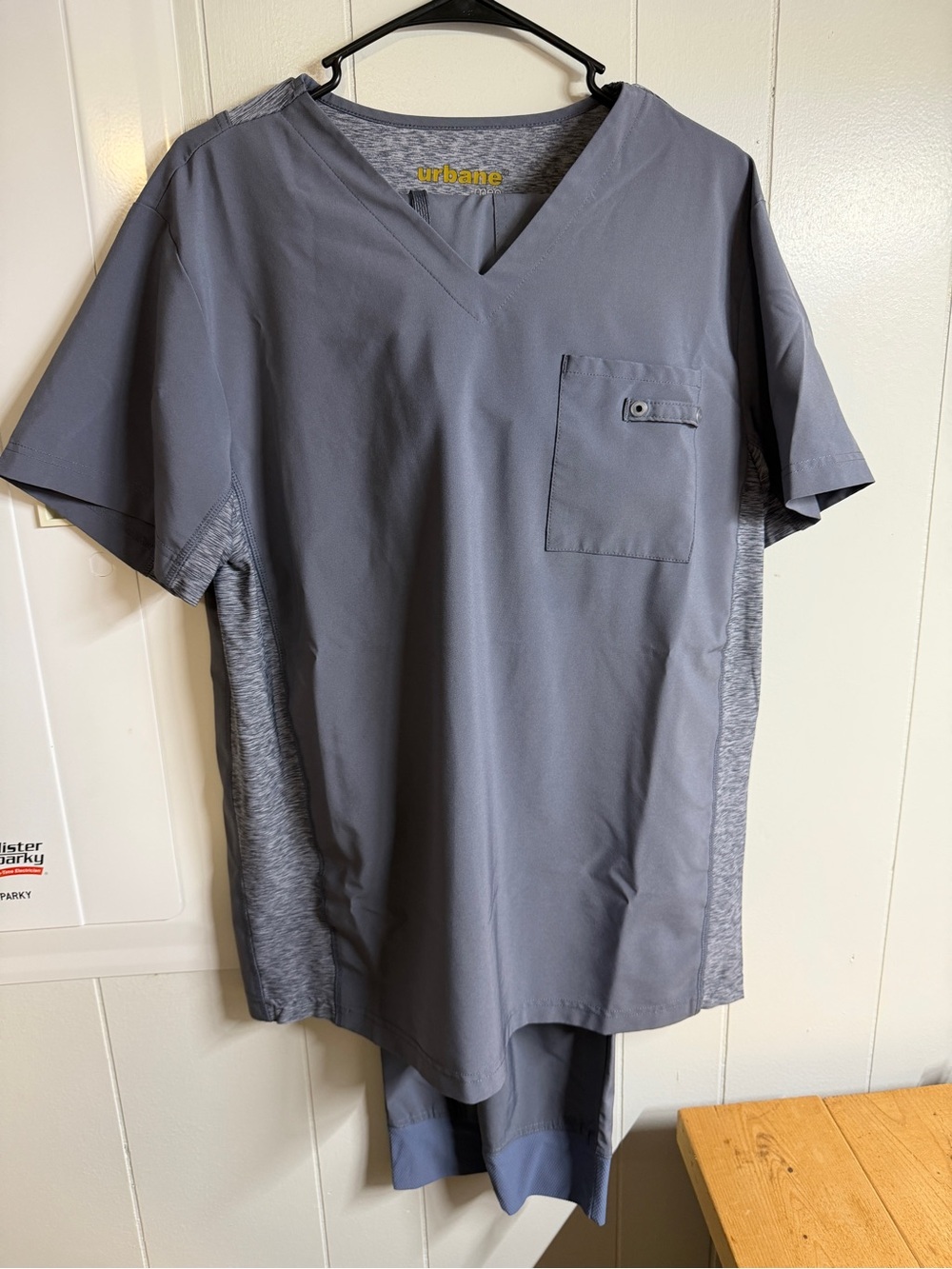 Urbane Men’s V-Neck Medical Scrub Set Gray